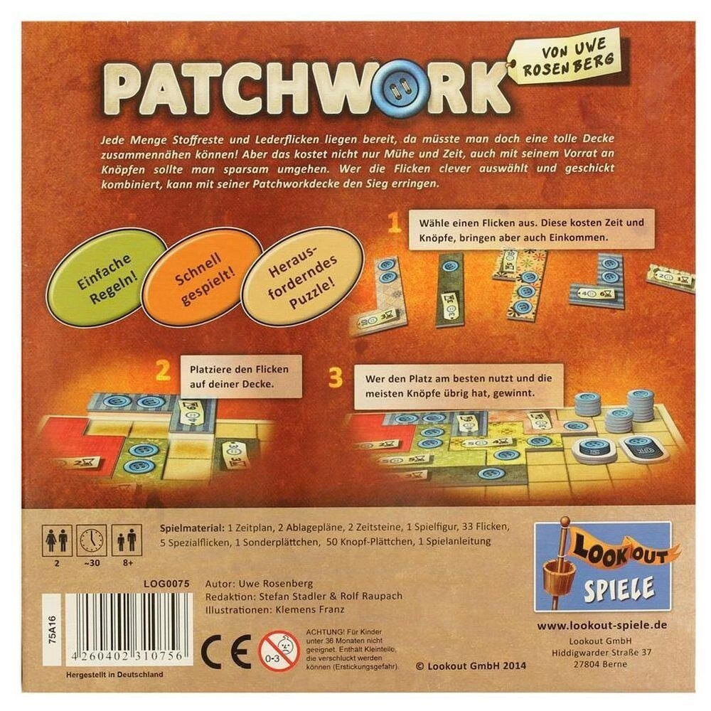 Lookout Games Lookout-Games Patchwork 2 Lookout Games Lookout-Games Patchwork – Bild 2
