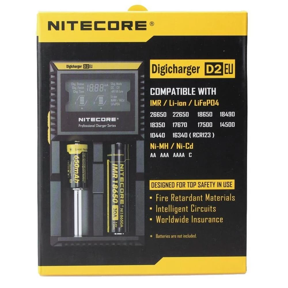 Nitecore DigiCharger D2EU 2-Schacht Ladegerät Mit LCD 3 Nitecore DigiCharger D2EU 2-Schacht Ladegerät Mit LCD – Bild 3