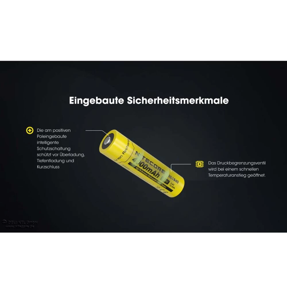 Nitecore NL1840 18650 - Li-Ion Akku 4000mAh Bis 5A 4 Nitecore NL1840 18650 - Li-Ion Akku 4000mAh Bis 5A – Bild 4
