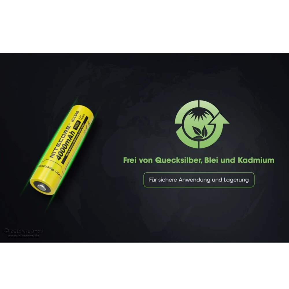 Nitecore NL1840 18650 - Li-Ion Akku 4000mAh Bis 5A 7 Nitecore NL1840 18650 - Li-Ion Akku 4000mAh Bis 5A – Bild 7