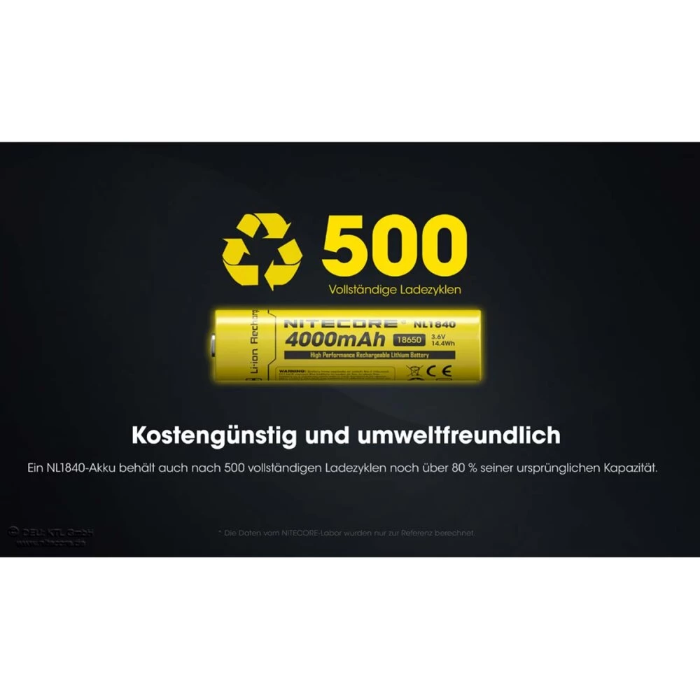 Nitecore NL1840 18650 - Li-Ion Akku 4000mAh Bis 5A 8 Nitecore NL1840 18650 - Li-Ion Akku 4000mAh Bis 5A – Bild 8