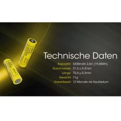 Nitecore NL2153 21700 Li-Ion Akku 3,6V 5300mAh Mit 8A -Outdoor Gear Verkauf nitecore nl2153 21700 li ion akku 36v 5300mah mit 8a7