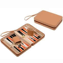 Philos Backgammon Leros - Magnetisches Reisespiel In Lederetui