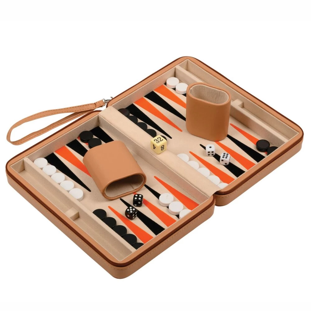 Philos Backgammon Leros - Magnetisches Reisespiel In Lederetui 2 Philos Backgammon Leros - Magnetisches Reisespiel In Lederetui – Bild 2